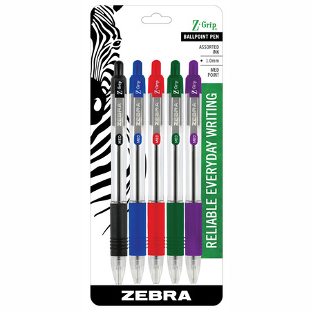 ZEBRA Z-GRIP BP PEN ASST, 5PK ZEB22205